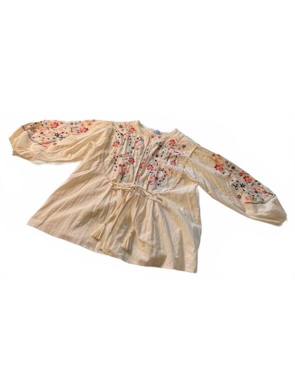 Cato Embroidered Bohemian Blouse 100% Cotton-Size Large